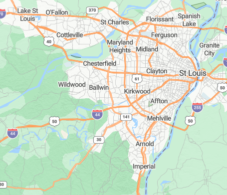 Service Area Map for St. Louis